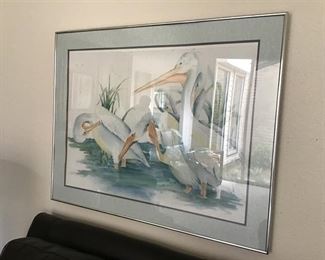Pelican Water Color by Robbie farmer, Galveston Artist