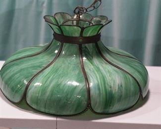 Antique American Glass Slag Chandelier