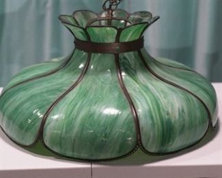 Antique American Glass Slag Chandelier