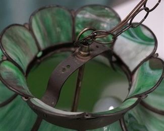 Antique American Glass Slag Chandelier