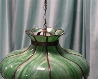Antique American Glass Slag Chandelier