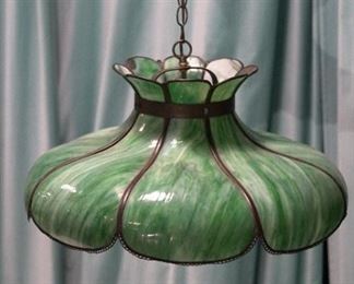 Antique American Glass Slag Chandelier