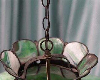 Antique American Glass Slag Chandelier