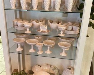20 plus Piece Set Milk Glass .