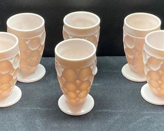 Vintage Shell Pink Milk Glass