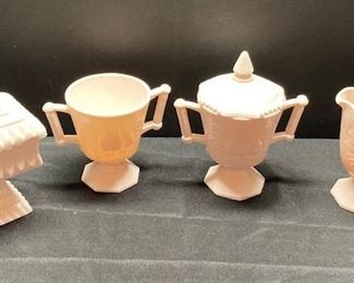 Vintage Shell Pink Milk Glass