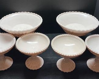 Vintage Shell Pink Milk Glass