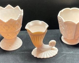 Vintage Shell Pink Milk Glass
