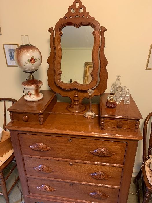 Multi drawer East Lake Style Dresser. With nice mirror. 