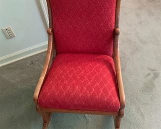 Very nice rocker with cloth seat and back. 