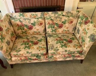 Floral design two seat sofa. 