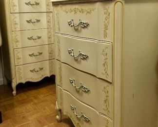 Antique & well made tall chest of drawers and wide dresser. 