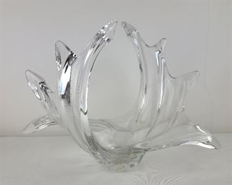 French Crystal Art Vase Marked Vannes Le Chatel 