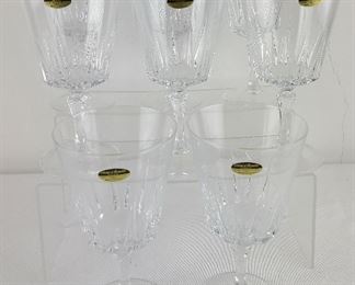8 French Lead  Crystal Wine Goblets  Glasses  Cristal Arques 