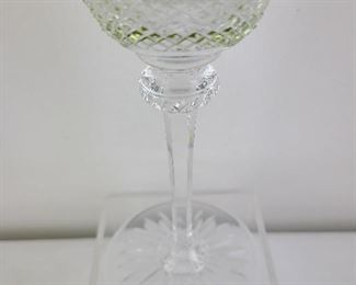 Antique Chartreuse  Val Saint Lambert Cased Glass Crystal Wine Goblet Saint Louis French 