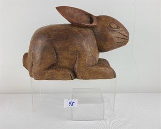 Chinese Wood Wooden Carved Rabbit 