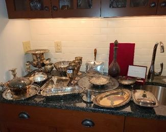 Lot of Silver Plate Serving Dishes 