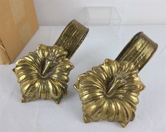 Elizabeth Betty Bander Mayo Victorian Brass Tie Backs. 