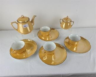 Antique German Gold Luster Leuchtenberg Tea Set 