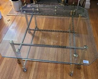 Vintage Glass & Brass Living Room Coffee Table