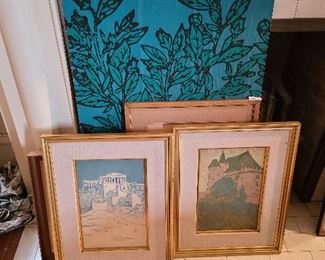 
Harl Copeland MCM Silkscreen Art

Silkscreen artwork by Laurence Harold Copeland of Ohio, 3 framed images of castles & Greece.  All signed with HC mark of Harl Copeland, 