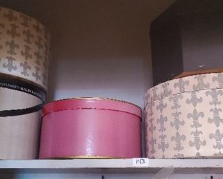 
Vintage hat boxes from Thalhimers and Miller & Rhodes.  Good shape, used.  Preview for sizes and further details

