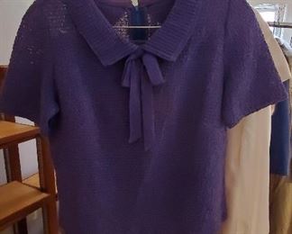 Vintage purple 2 piece.  Dress and sweater type top, zipper back.  Preview for size and further details. Most of the women's clothing is 8-12