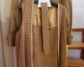 Vintage Burberry trench coat and liner with original belt.  Good shape