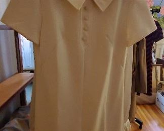 Vintage 1960's women's custom made white sheath dress.  Good shape.  No labels.
 Preview for size and further details. Most of the women's clothing is 8-12
