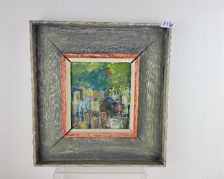 Mid Century Modern Contemporary Oil on Board  