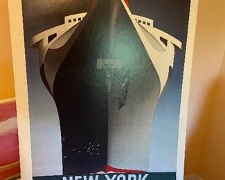 Cie Gie Transatlantique Vintage
Travel Poster advertising the "Normandie".  Later Reprint of a 1930's Poster.