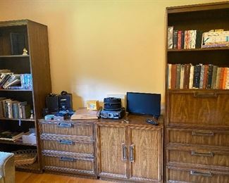 Drexel Credenza, Bookcase and Upright Desk. Sold Separately