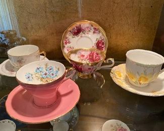 An Abundance of Fine China Tea Cups & Saucers