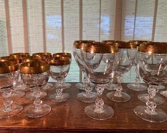 Gilt Edge Crystal Stemware