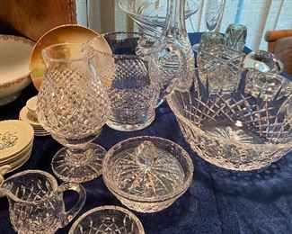 A Variety of Cut Glass, Most is Marked Waterford