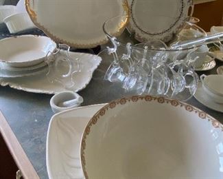 Assorted Serving Pieces and a Punch Set