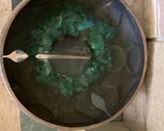Inside of Bronze Sculptural Vessel. It's open on the bottom