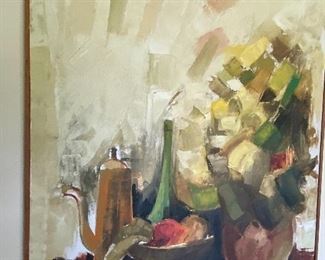 Signed Original Still Life Painting by P. Gillet