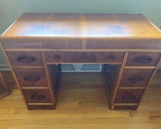 Art Deco Waterfall Desk, Close up
