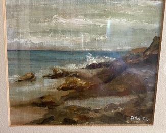 Seascape by Nancy Patten, 1972.  Oil painting
