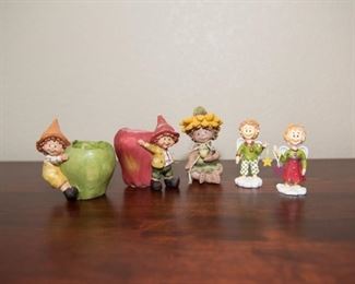 Collection of Angel and Apple Figurines