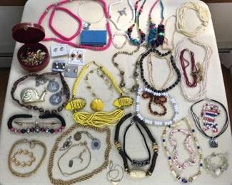 Large Vintage Costume Jewelry Necklaces and Earrings