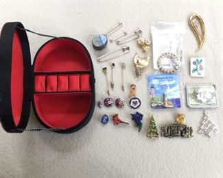 Miscellaneous Pins and Broaches in Jewelry Box