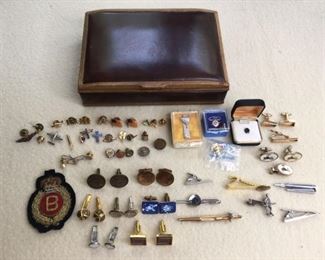 Tie Tacks, Pins, and Cuff Links in a Jewelry Box