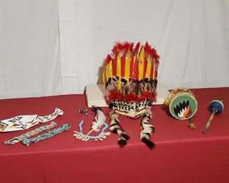 Vintage American Indian Childrens Costume Dress Up Items