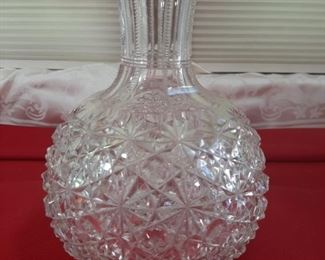 Vintage Cut Glass Decanter Vase