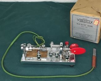 Vintage Vibroplex Blue Racer Key for Ham Radio