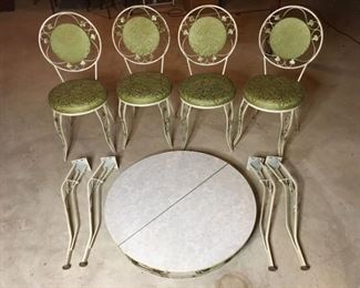 White Metal Garden Chairs and Table Set