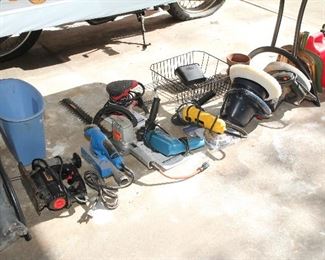 Buffer/Polisher, Hedge Trimmer, Extension Cords, Saw