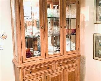 LIGHTED CHINA HUTCH- beveled glass 
48” w 16.5 d  81.5”t.  $300
